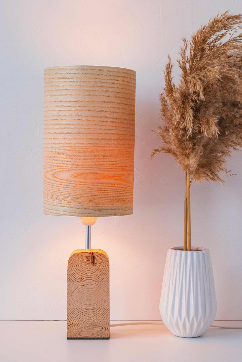 Handmade Wood Table Lamp - Motif Wood 2 Ash