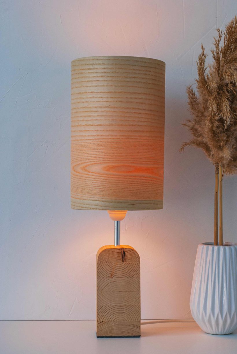 Handmade Wood Table Lamp - Motif Wood 2 Ash