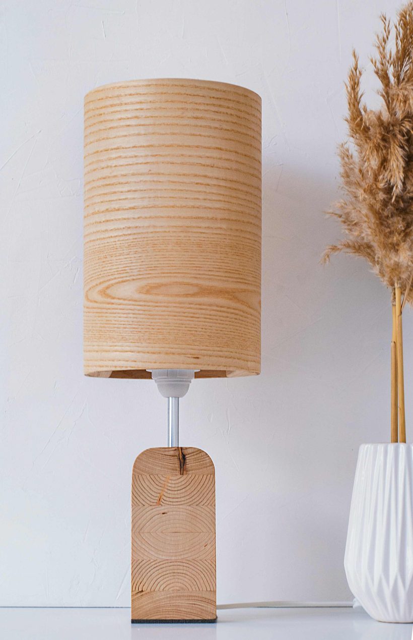Handmade Wood Table Lamp - Motif Wood 2 Ash