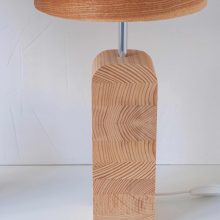Handmade Wooden Table Lamp 'Motif Wood 3 Olive'