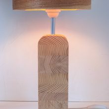 Handmade Wooden Table Lamp 'Motif Wood 3 Olive'