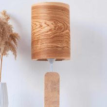 Handmade Wooden Table Lamp 'Motif Wood 3 Olive'