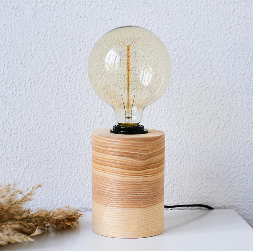 Barrel Olive - Χειροποίητο Ξύλινο Επιτραπέζιο Φωτιστικό