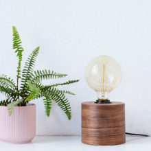 Barrel Walnut - Handmade Wooden Table Lamp