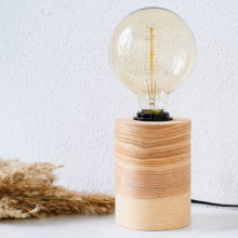 Barrel Olive - Handmade Wooden Table Lamp