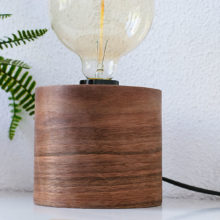 Barrel Walnut - Handmade Wooden Table Lamp