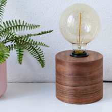 Barrel Walnut - Handmade Wooden Table Lamp