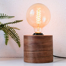 Barrel Walnut - Handmade Wooden Table Lamp
