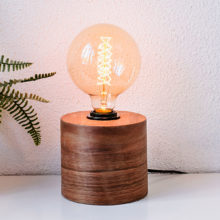 Barrel Walnut - Handmade Wooden Table Lamp