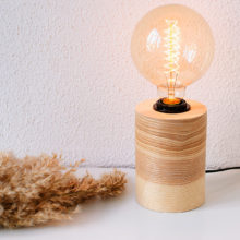 Barrel Olive - Handmade Wooden Table Lamp