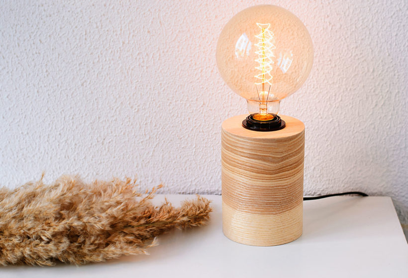 Barrel Olive - Χειροποίητο Ξύλινο Επιτραπέζιο Φωτιστικό