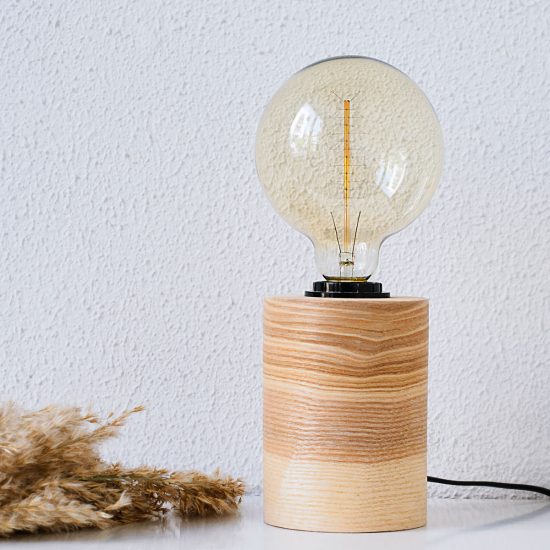 Barrel Olive - Handmade Wooden Table Lamp