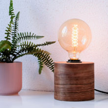 Barrel Walnut - Handmade Wooden Table Lamp