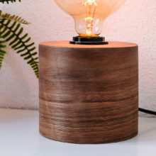 Barrel Walnut - Handmade Wooden Table Lamp