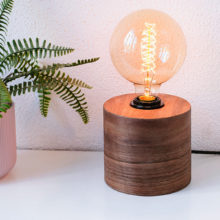 Barrel Walnut - Handmade Wooden Table Lamp