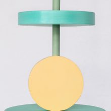 Handmade Wooden Kids Ceiling Light - Janus Yellow & Turquoise