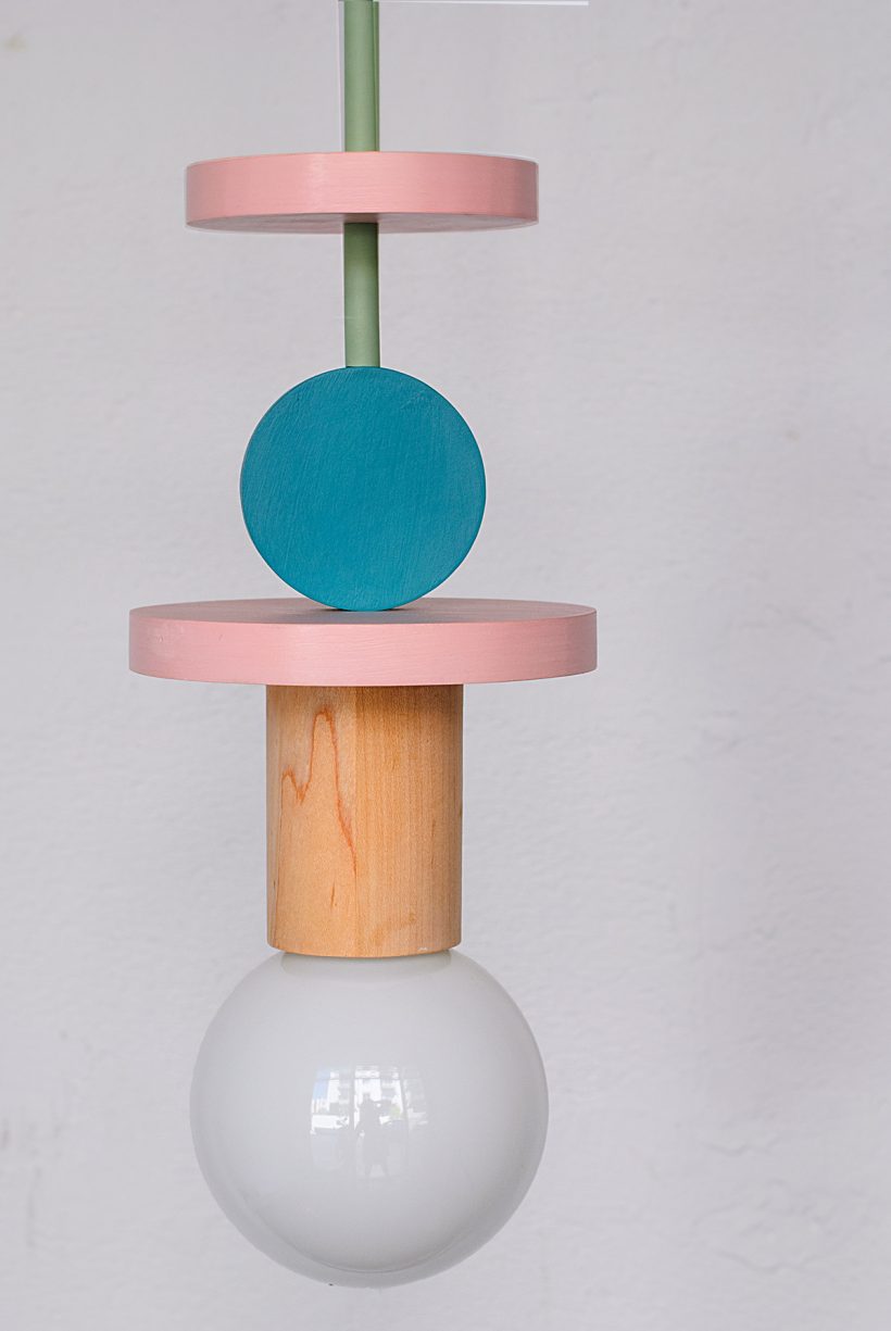 Χειροποίητο Παιδικό Φωτιστικό Οροφής - Janus Pink & Turquoise