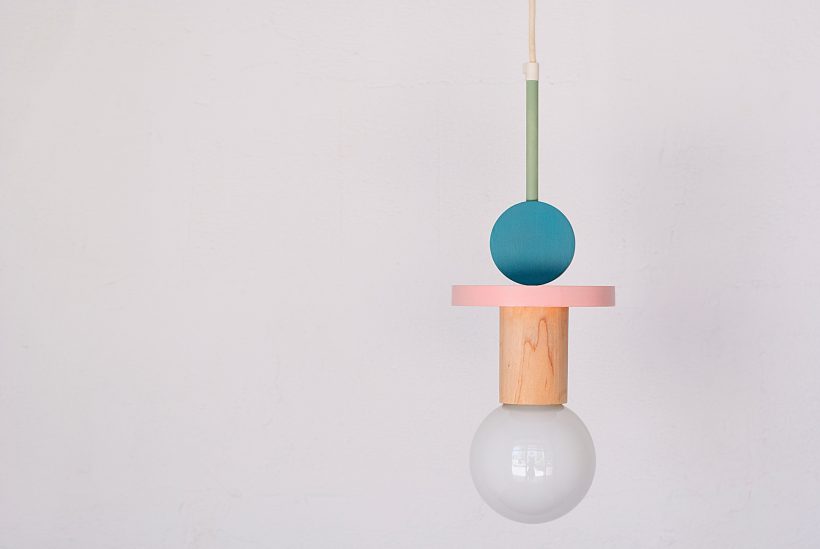 Χειροποίητο Παιδικό Φωτιστικό Οροφής - Astrid Turquoise Dark & Pink