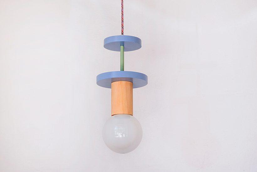 Handmade Wooden Kids Ceiling Light - Cosmo Blue