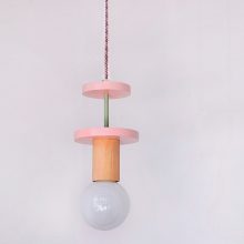 Handmade Wooden Kids Ceiling Light - Cosmo Pink