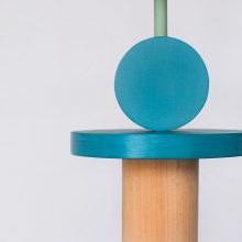 Handmade Wooden Kids Ceiling Light - Janus Turquoise Dark