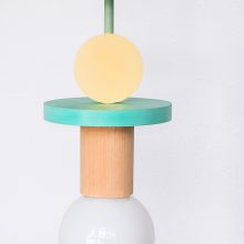 Handmade Wooden Kids Ceiling Light - Janus Yellow & Turquoise