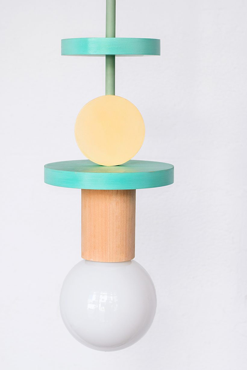 Χειροποίητο Παιδικό Φωτιστικό Οροφής - Janus Yellow & Turquoise