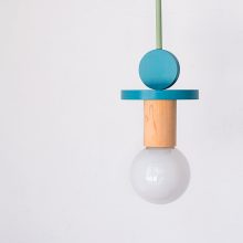 Handmade Wooden Kids Ceiling Light - Astrid Turquoise Dark