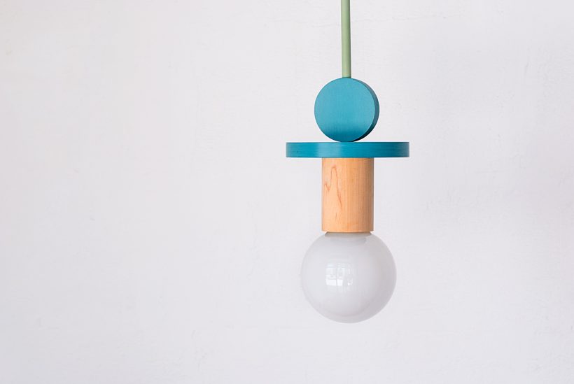 Handmade Wooden Kids Ceiling Light - Astrid Turquoise Dark