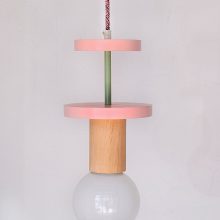Handmade Wooden Kids Ceiling Light - Cosmo Pink
