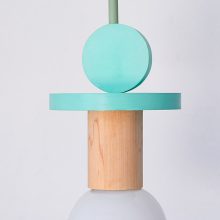 Handmade Wooden Kids Ceiling Light - Astrid Turquoise Bright