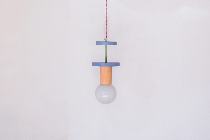 Handmade Wooden Kids Ceiling Light - Cosmo Blue