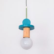 Handmade Wooden Kids Ceiling Light - Astrid Turquoise Dark