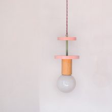 Handmade Wooden Kids Ceiling Light - Cosmo Pink