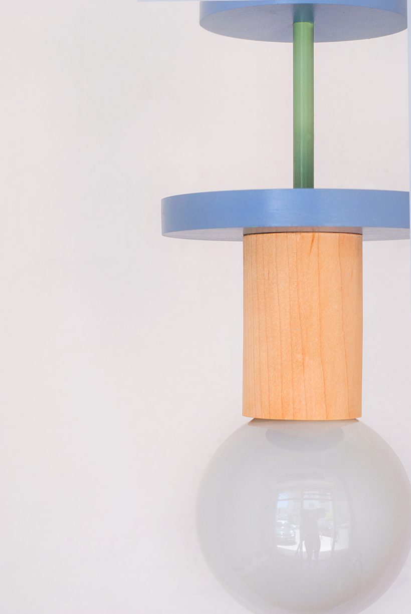 Handmade Wooden Kids Ceiling Light - Cosmo Blue