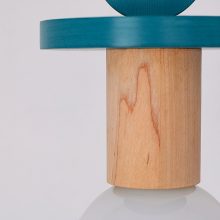 Handmade Wooden Kids Ceiling Light - Astrid Turquoise Dark
