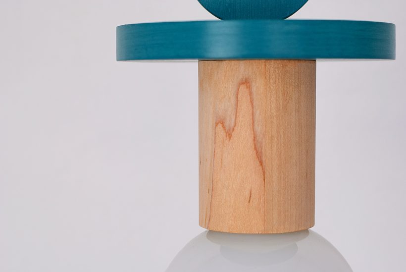 Handmade Wooden Kids Ceiling Light - Astrid Turquoise Dark