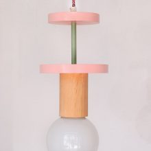 Handmade Wooden Kids Ceiling Light - Cosmo Pink