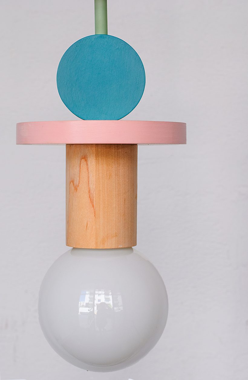 Χειροποίητο Παιδικό Φωτιστικό Οροφής - Janus Pink & Turquoise