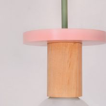 Handmade Wooden Kids Ceiling Light - Cosmo Pink
