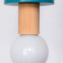 Handmade Wooden Kids Ceiling Light - Janus Turquoise Dark