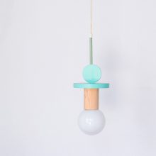 Handmade Wooden Kids Ceiling Light - Astrid Turquoise Bright