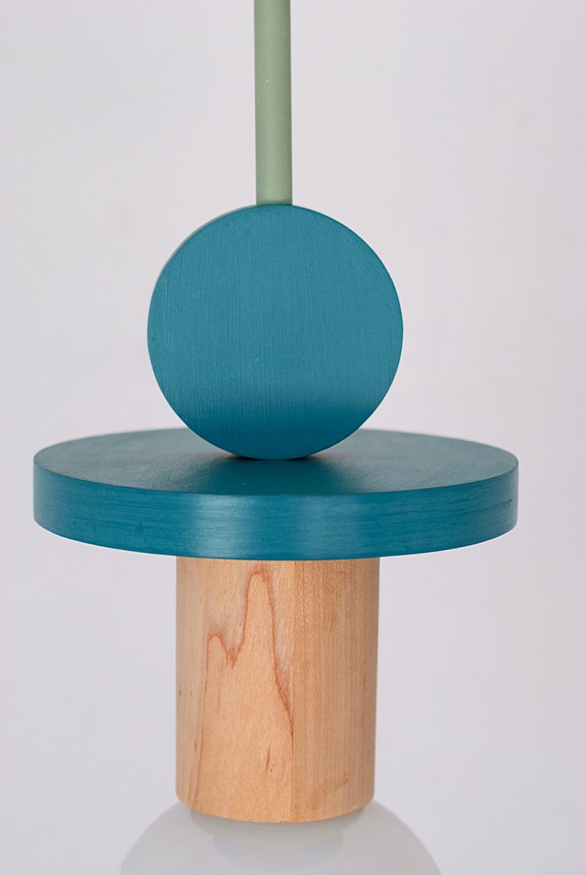 Handmade Wooden Kids Ceiling Light - Astrid Turquoise Dark