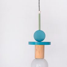Handmade Wooden Kids Ceiling Light - Astrid Turquoise Dark