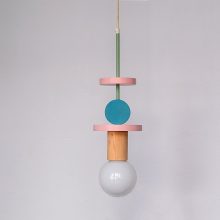 Χειροποίητο Παιδικό Φωτιστικό Οροφής - Janus Pink & Turquoise