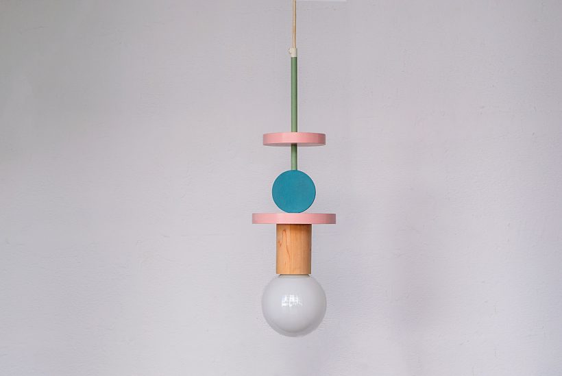 Χειροποίητο Παιδικό Φωτιστικό Οροφής - Janus Pink & Turquoise