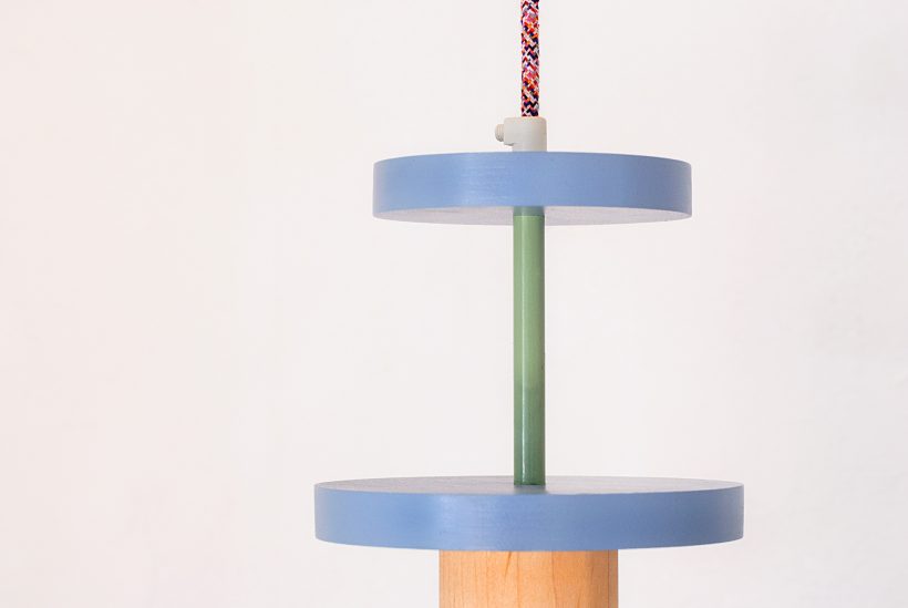 Handmade Wooden Kids Ceiling Light - Cosmo Blue