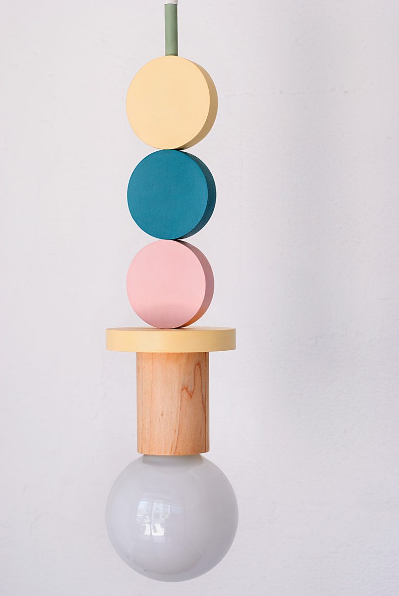 Handmade Wooden Kids Ceiling Light - Planets