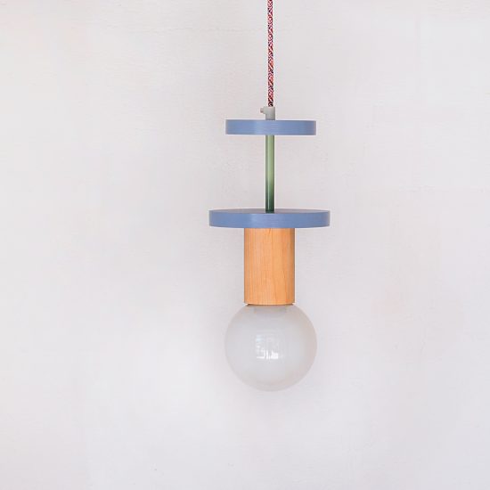 Handmade Wooden Kids Ceiling Light - Cosmo Blue