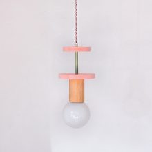 Handmade Wooden Kids Ceiling Light - Cosmo Pink